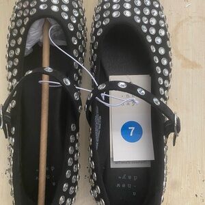 Black Studded Women's Shoes 7